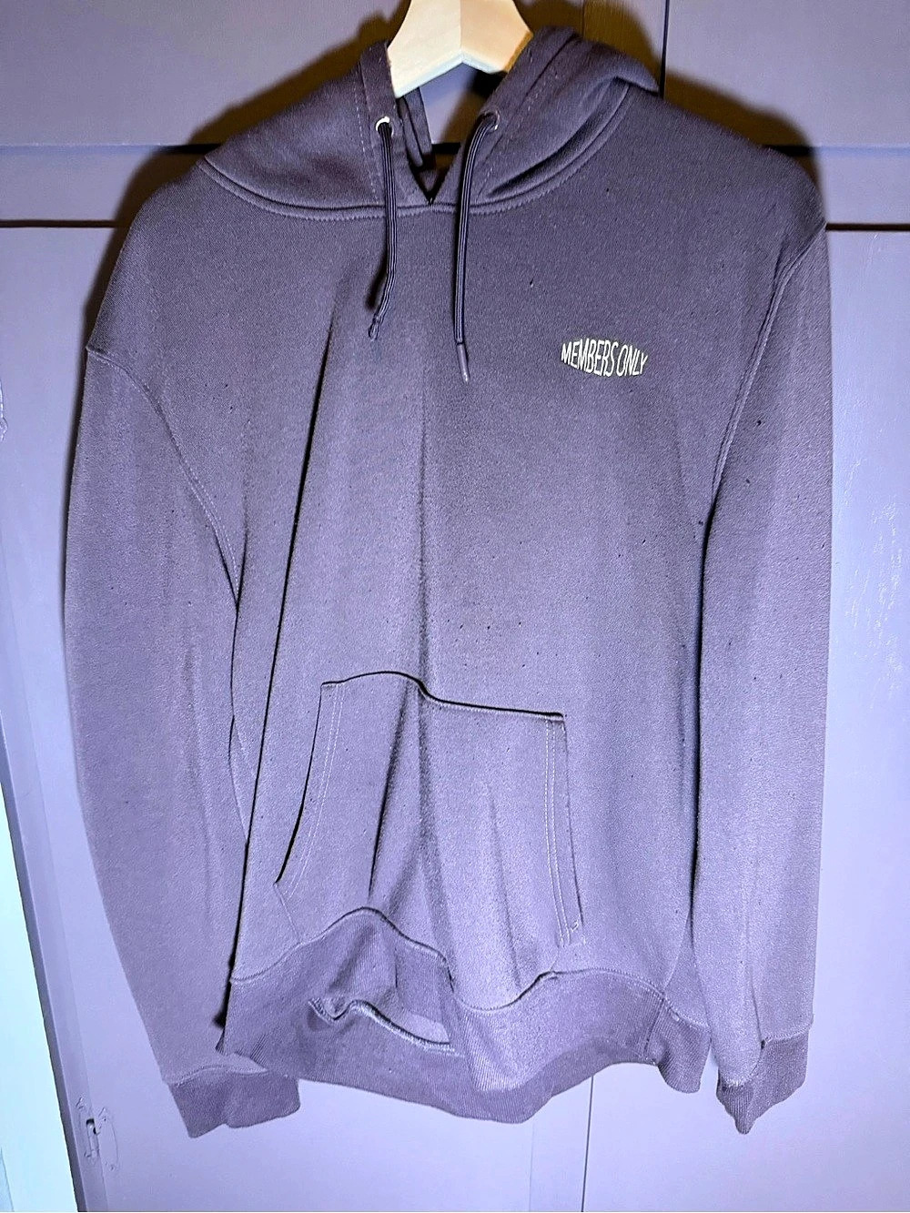 Members Only Graphic Pullover Hoodie in Brown Large Like New